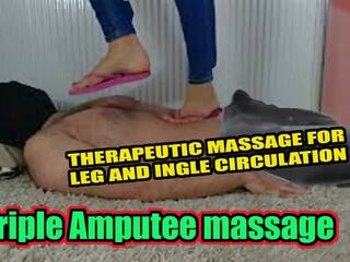 AMPUTEE GETTING FOOTJOB MASSAGE TRAMPLE penis CRUSH POV FOOT LICKING